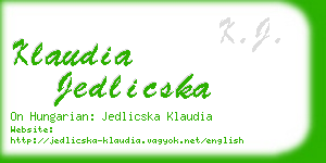 klaudia jedlicska business card